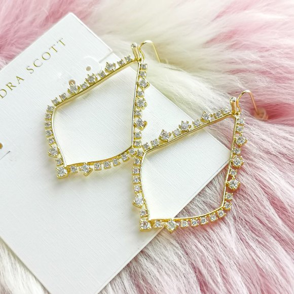 Kendra Scott Gold Sophee Crystal Drop Earrings - Picture 2 of 3